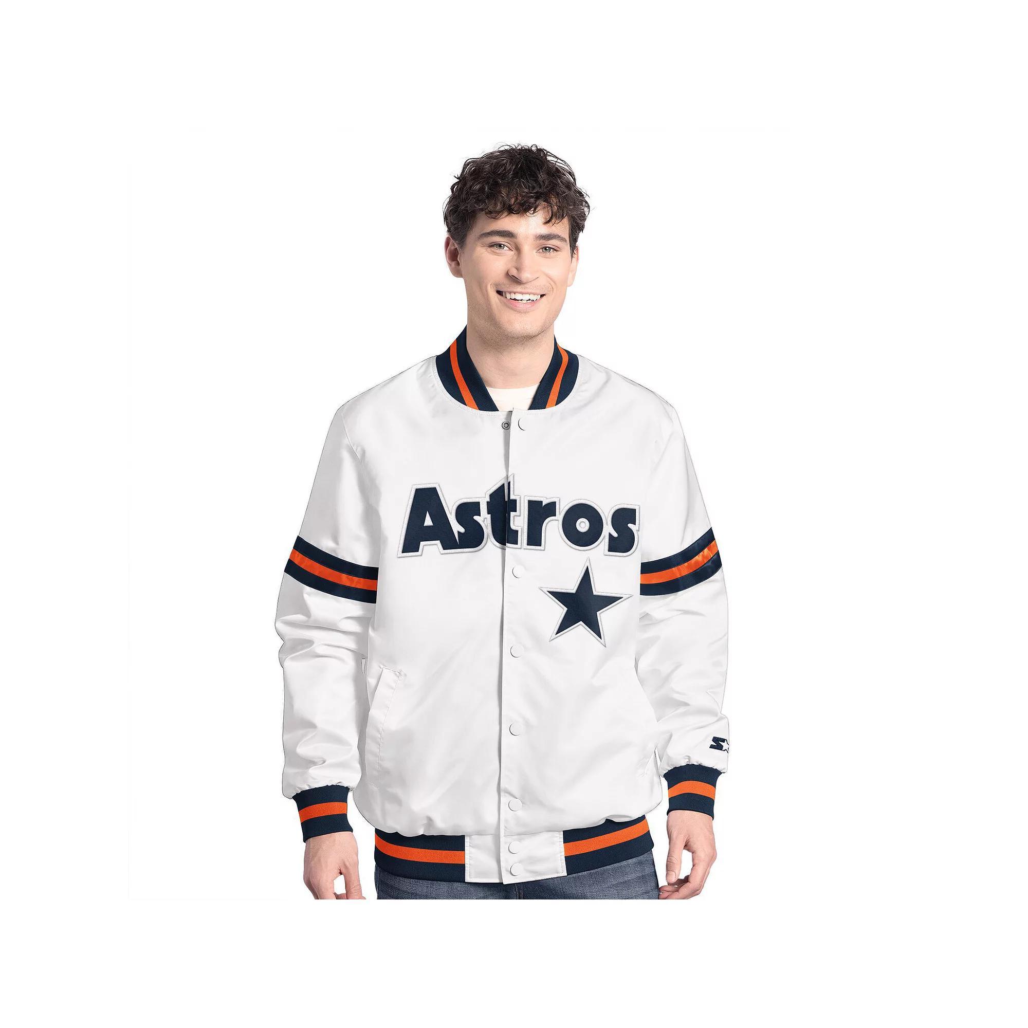 Men's Starter  White Houston Astros Cooperstown Scout Full-Snap Varsity Jacket, Size: Medium Product Image