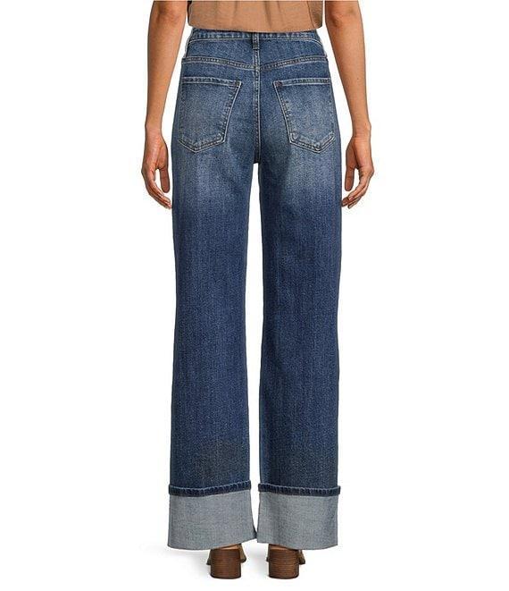 KUT from the Kloth Sienna High Rise Wide Leg Roll-Up Hem Jeans Product Image