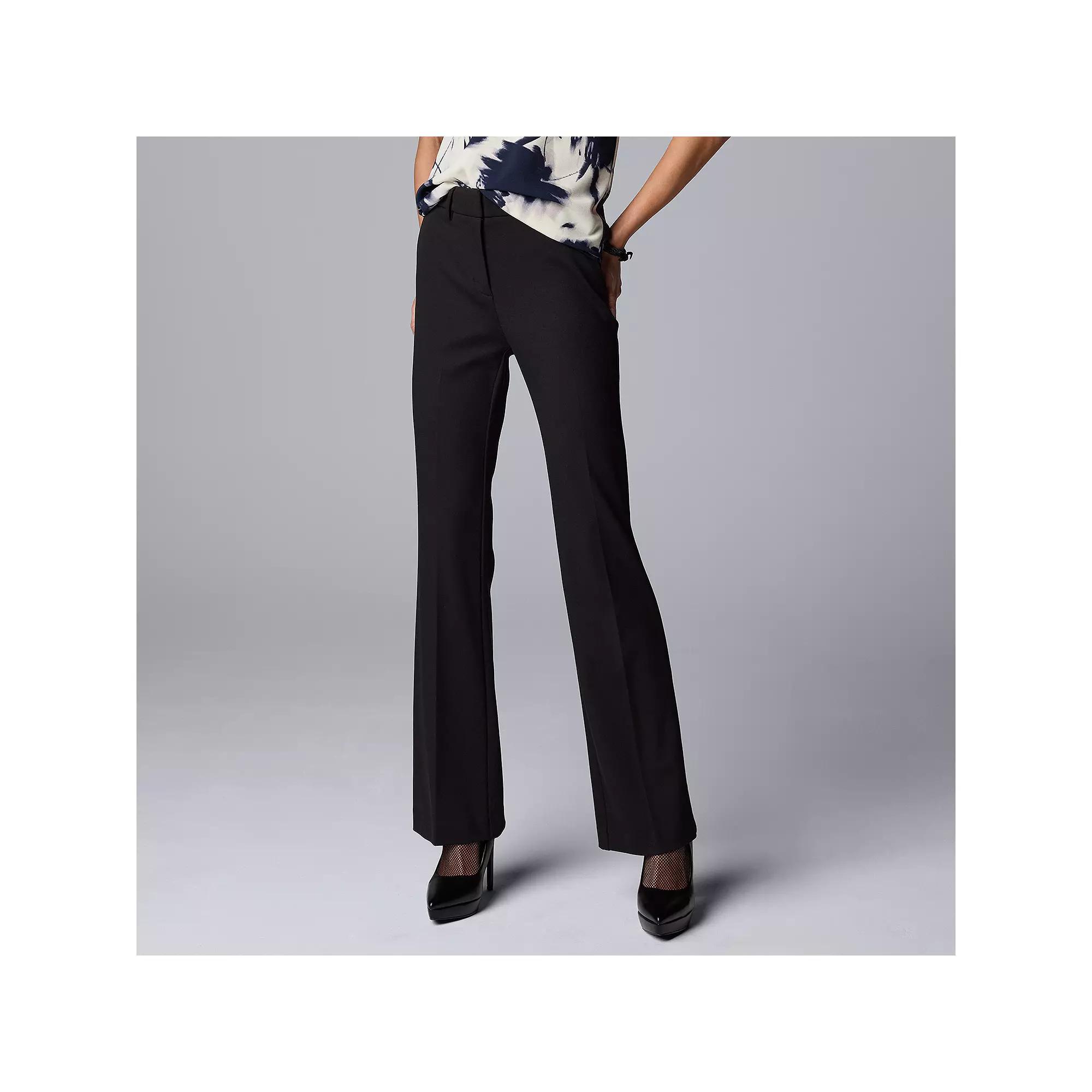 Women's Simply Vera Vera Wang High-Rise Flare Pants, Size: 6, Vera Black Product Image