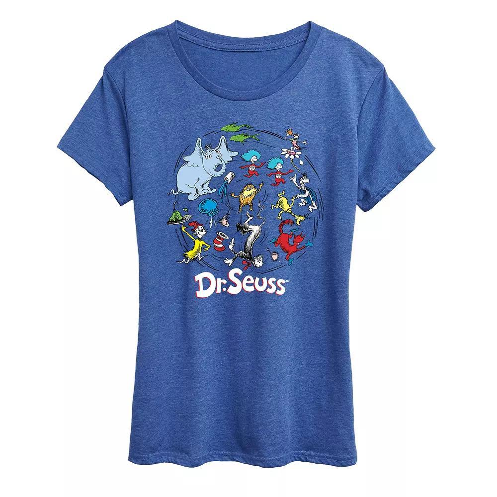 Women's Dr. Seuss Pattern Graphic Tee, Girl's, Size: Small, Grey Gray Product Image