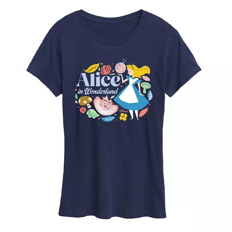 Disneys Alice in Wonderland Alice & Cheshire Cat Womens Graphic Tee Product Image