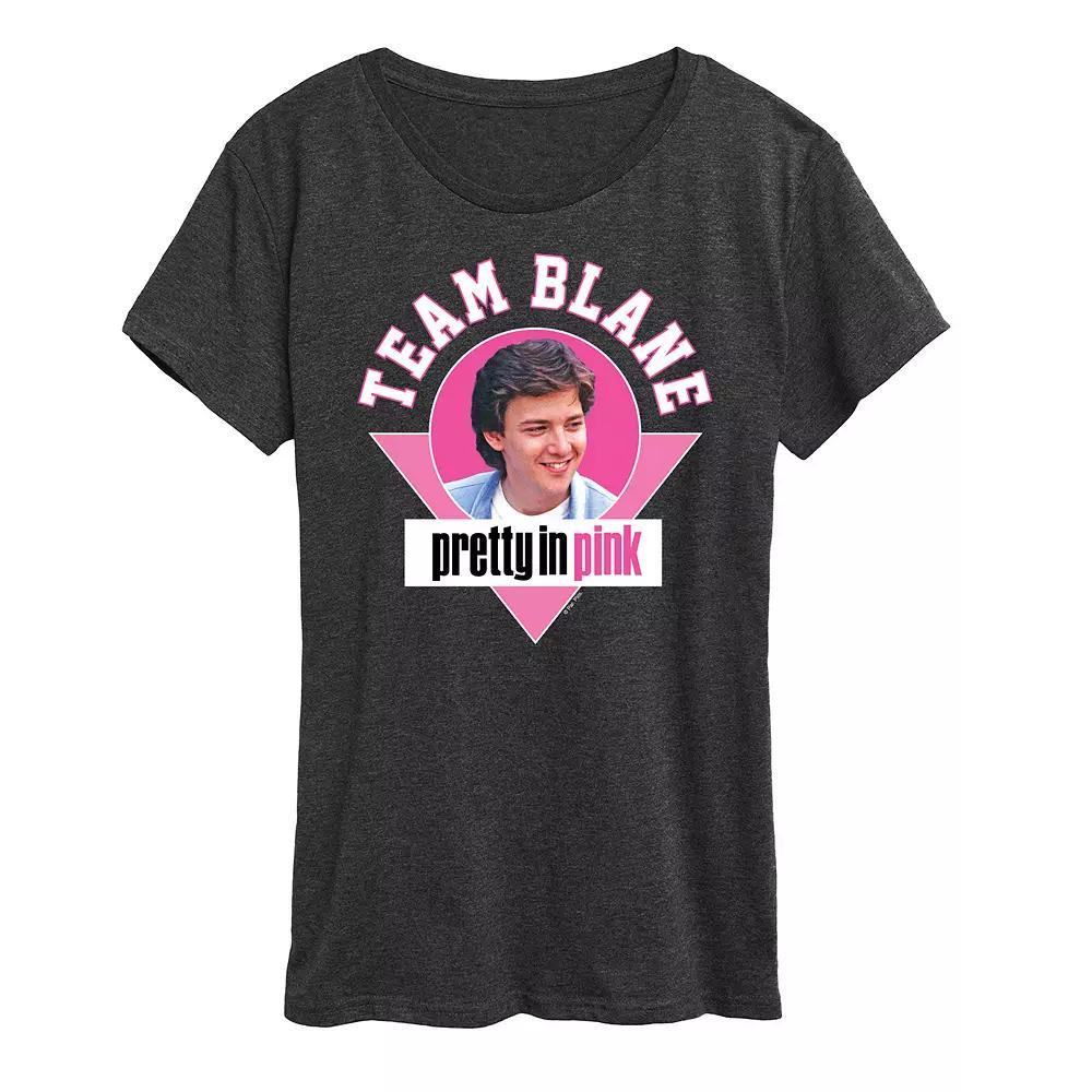 Womens Pretty In Pink Team Blane Graphic Tee, Girls Heather Grey Product Image