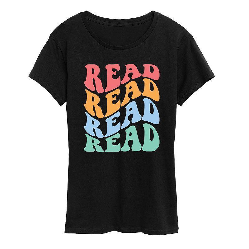 Women's Read Retro Stacked Graphic Tee, Size: XXL, White Product Image