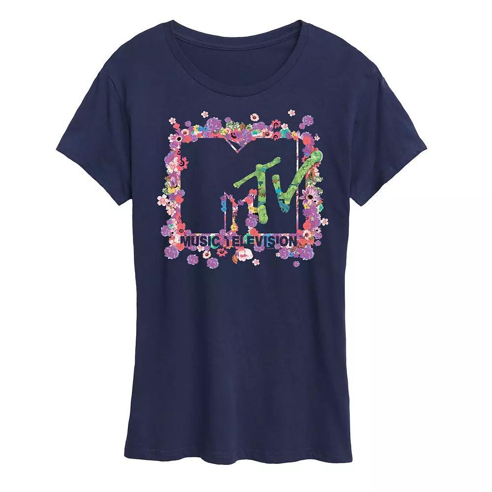 Womens MTV Floral Logo Graphic Tee Product Image