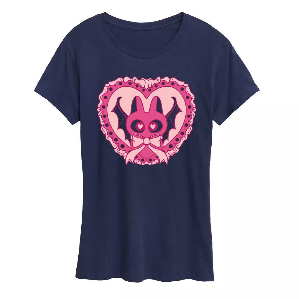 Womens Bat Cat Coquette Graphic Tee Blue Product Image