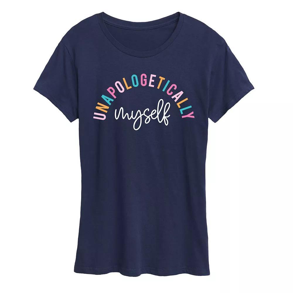 Womens Unapologetically Myself Graphic Tee, Girls Blue Product Image