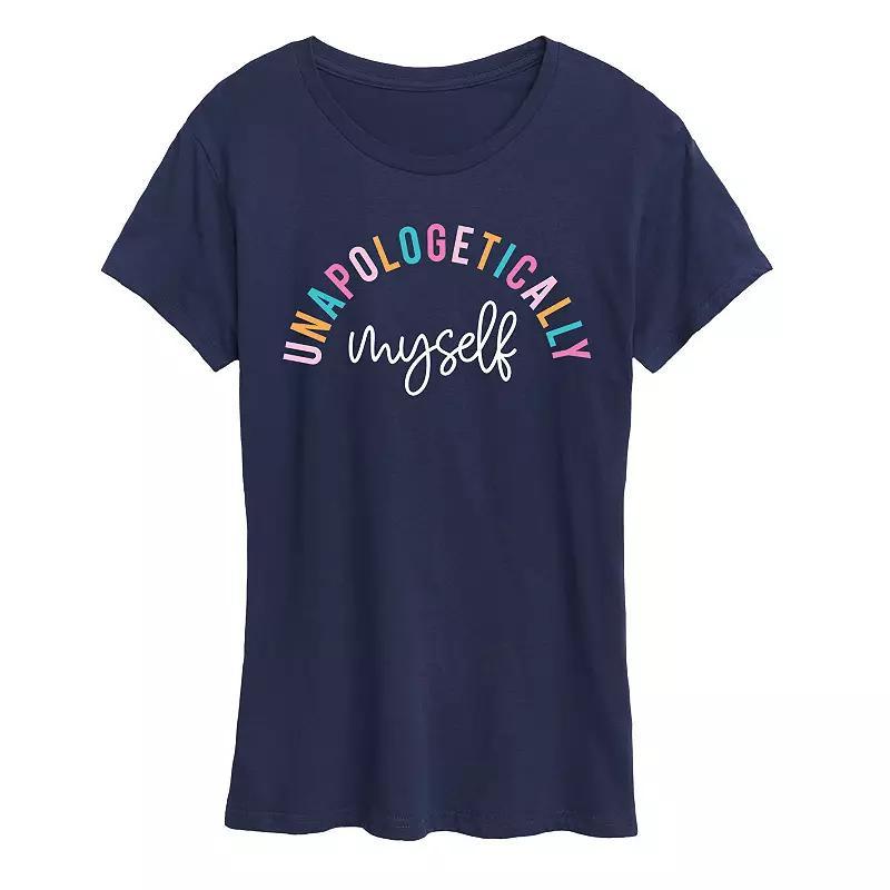 Womens Unapologetically Myself Graphic Tee, Girls Blue Product Image