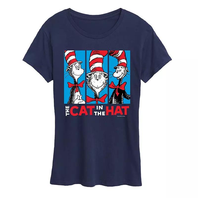 Womens Dr. Seuss Cat In The Hat Graphic Tee Grey Gray Product Image