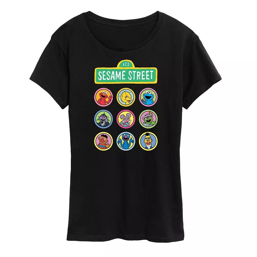 Womens Sesame Street Character Grid Graphic Tee, Girls Product Image