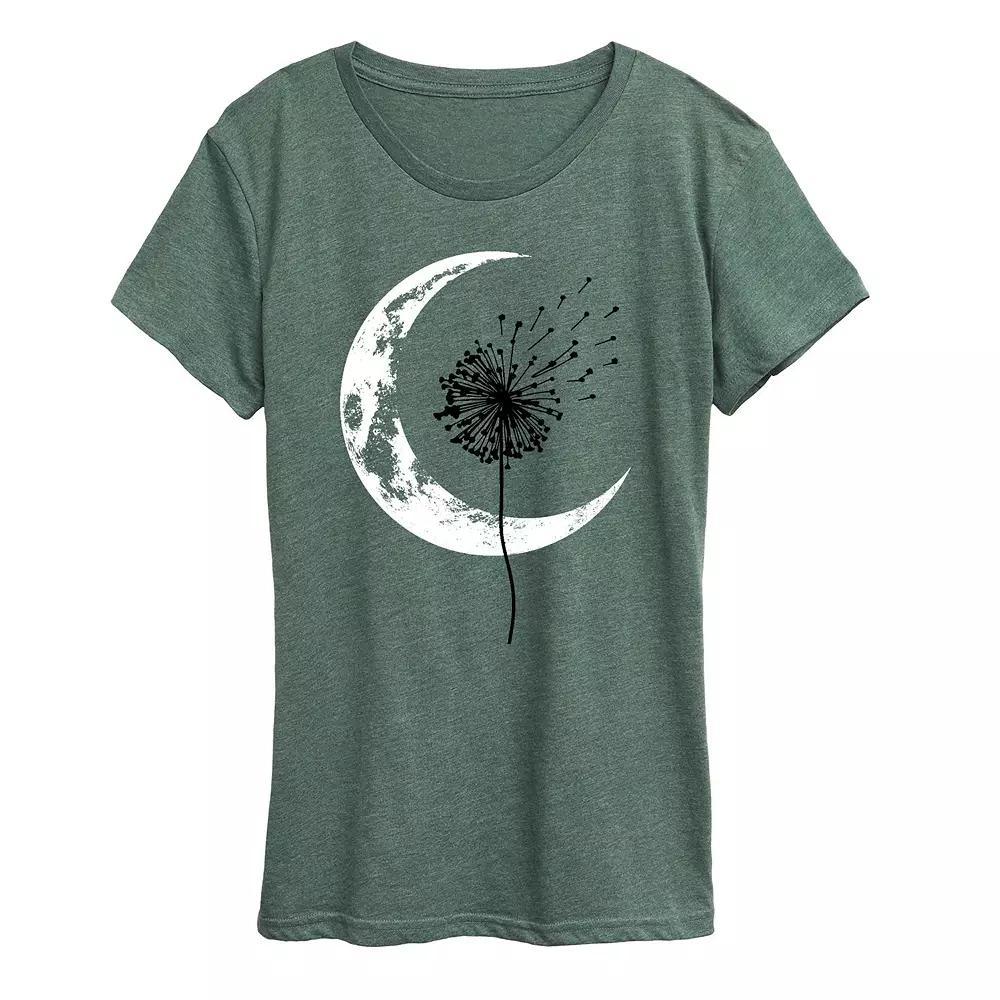 Women's Dandelion Crescent Moon Graphic Tee, Girl's, Size: Small, Grey Grey Product Image