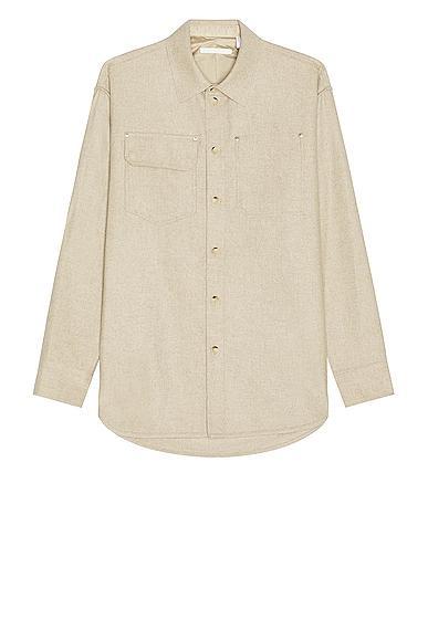 Helmut Lang Wool Shirt in Brown Product Image