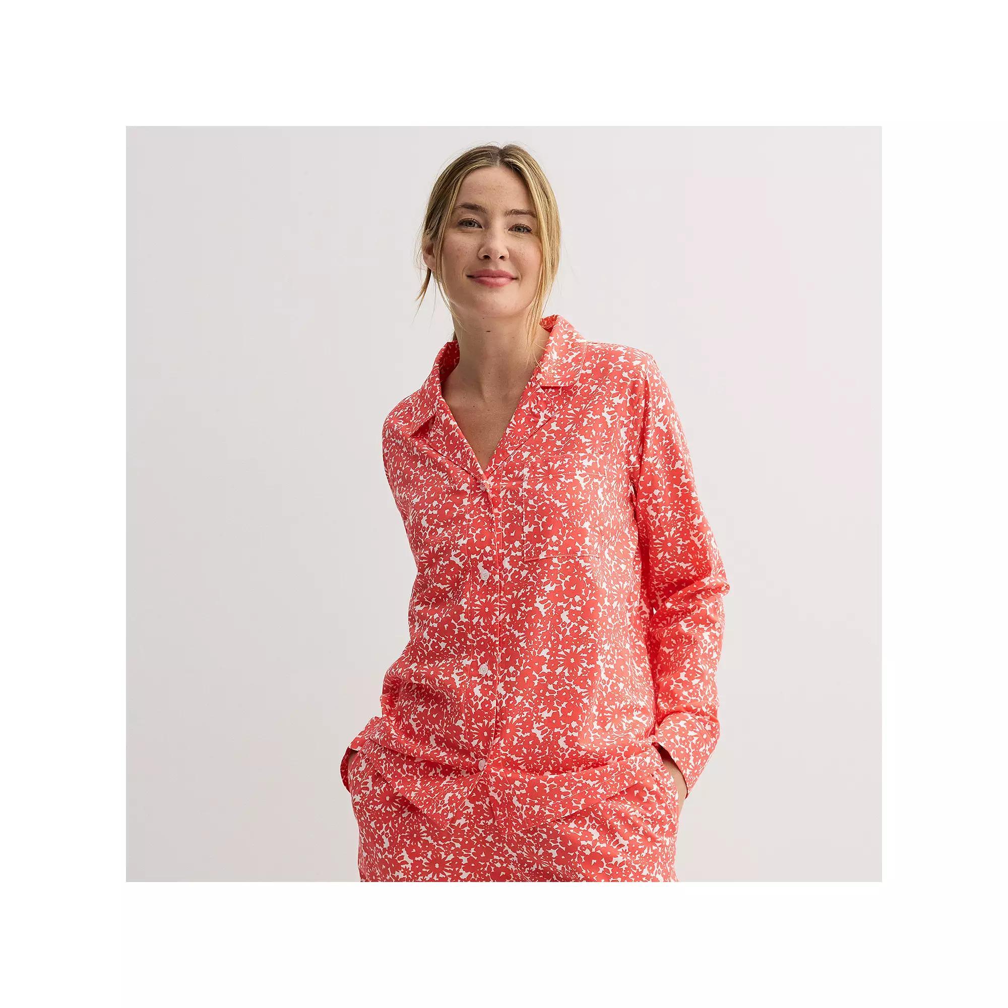 Women's Sonoma Goods For Life® Woven Pajama Top, Size: Small, Pink Floral Product Image