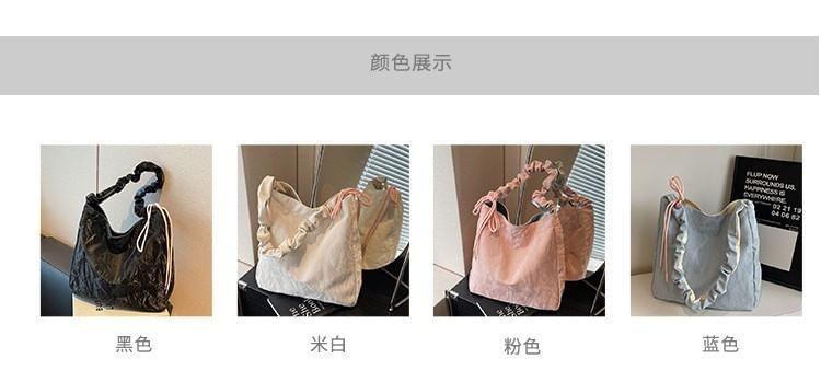 Ruched Strap Faux Leather Tote Bag Product Image