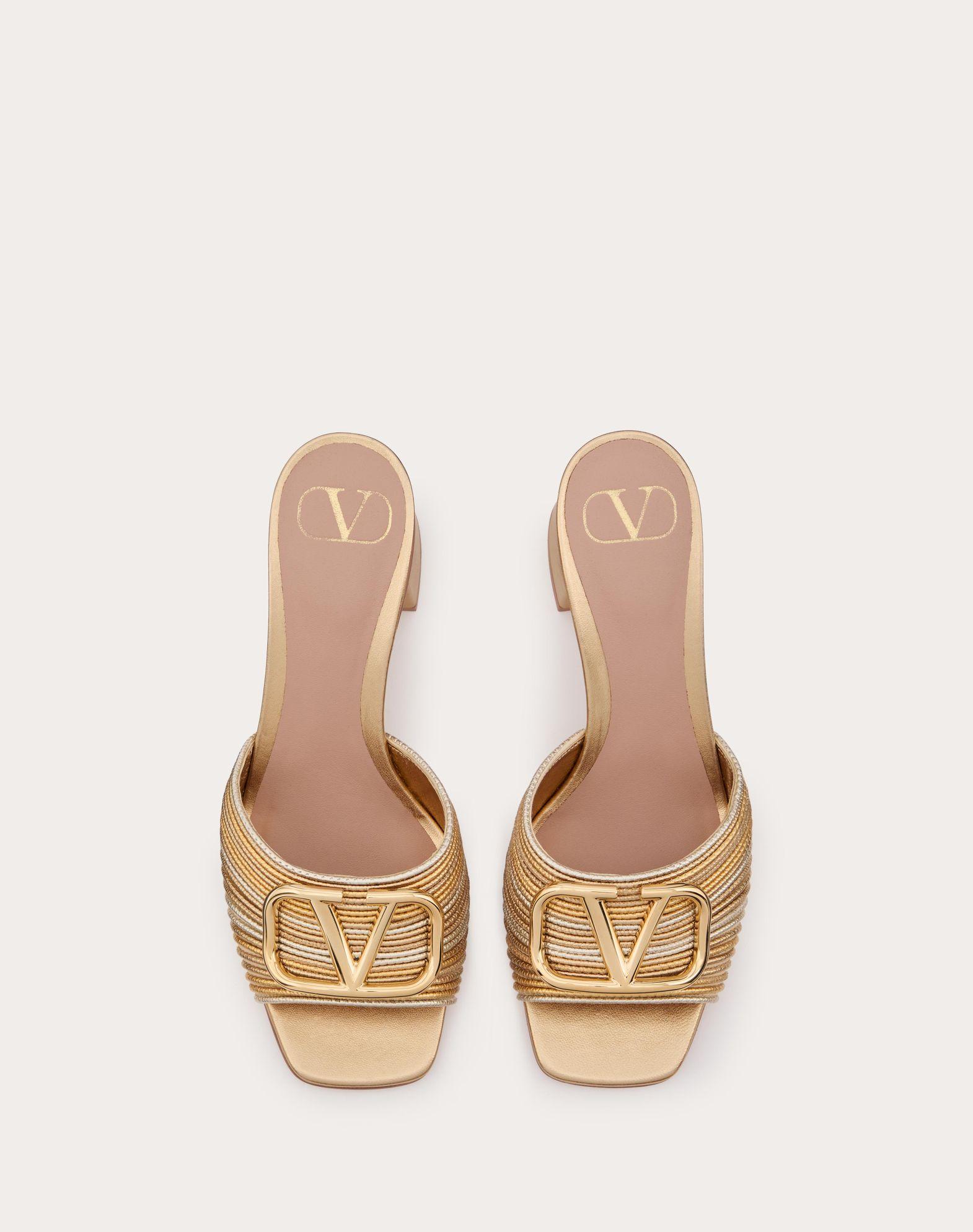 Metallic Vlogo Signature Slide Sandal With Cornely Embroidery 60Mm Product Image