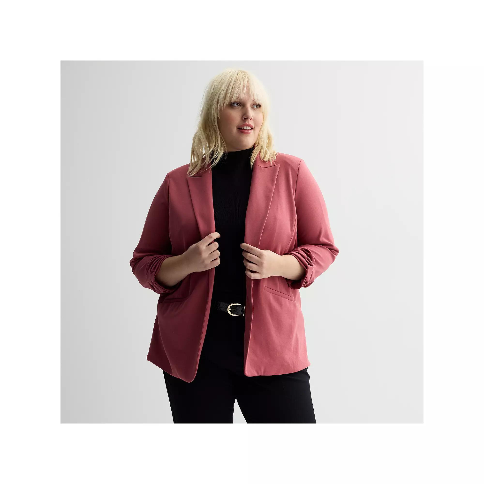 Plus Size Nine West Knit Closureless Blazer, Women's, Size: 0X, Just Pink Product Image