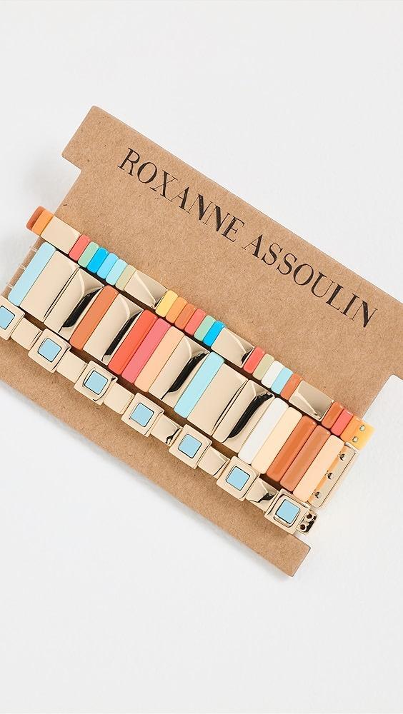 Roxanne Assoulin Enamel and Gold Tone Stretch Bracelet Set | Shopbop Product Image