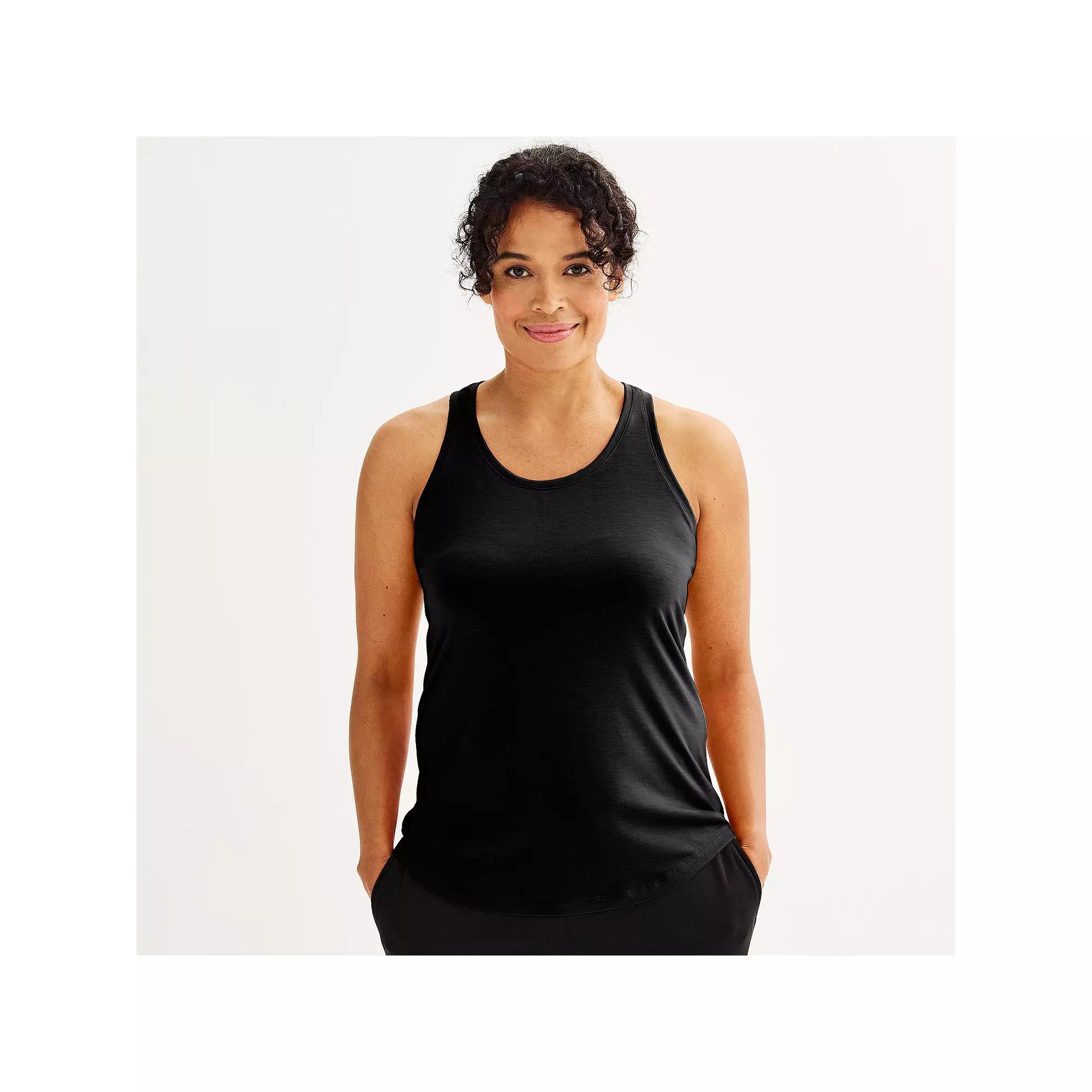 Women's Tek Gear® Racerback Tank Top, Size: XS, Mineral Black Product Image