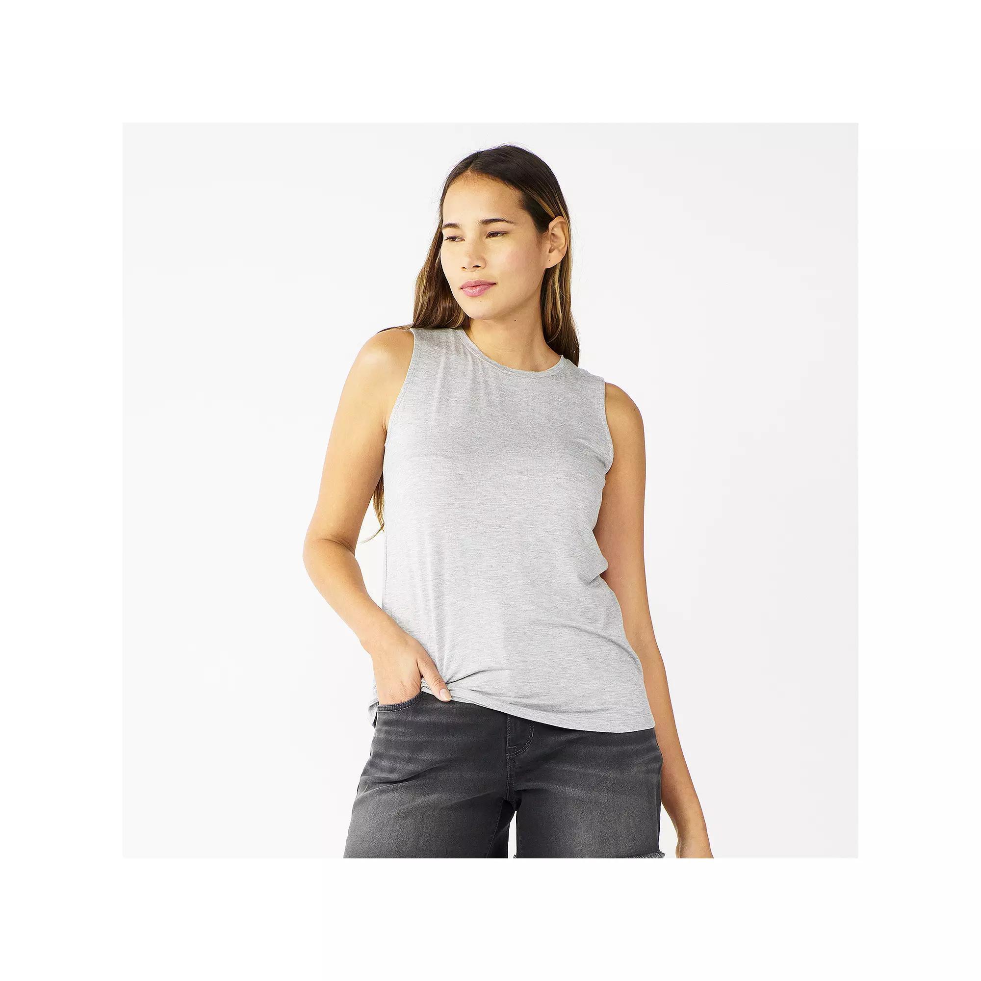 Nine West Essential Easy High-Neck Tank Top, Women's, Size: XXL, Gray Fox Grey Product Image
