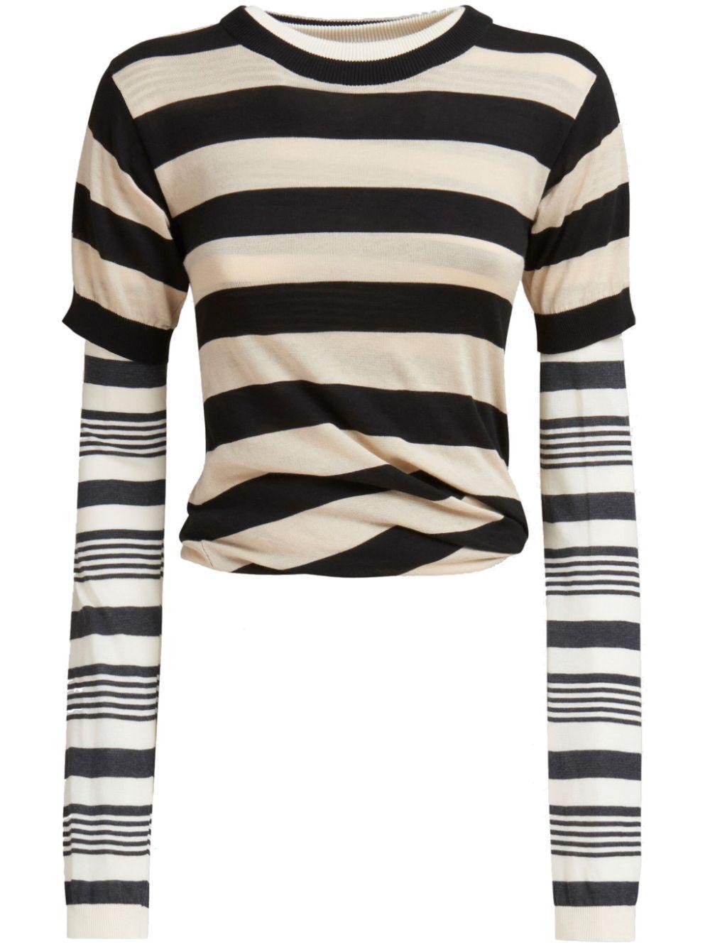 layered stripe-print top Product Image