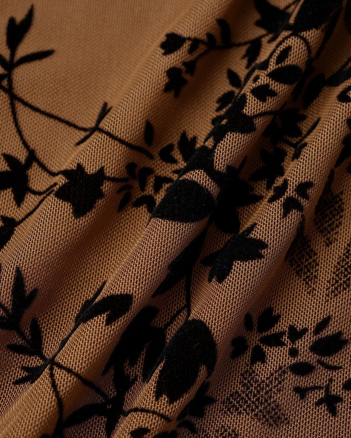 Brown Floral Two-piece Midi Dress Product Image