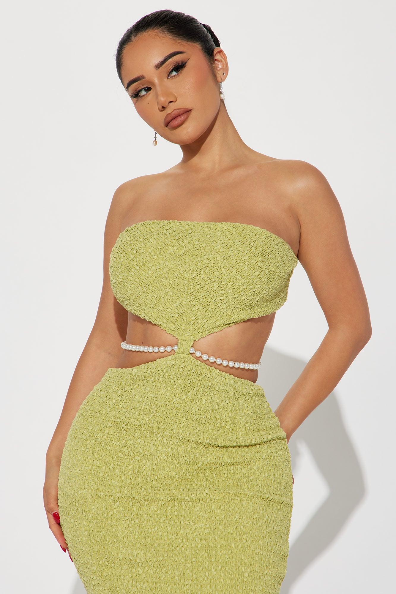Terra Textured Midi Dress - Green Product Image