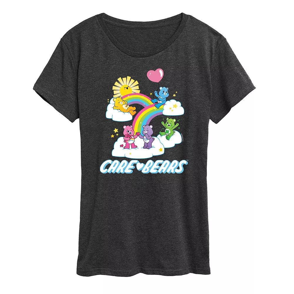 Womens Care Bears Group Logo Graphic Tee Grey Blue Product Image
