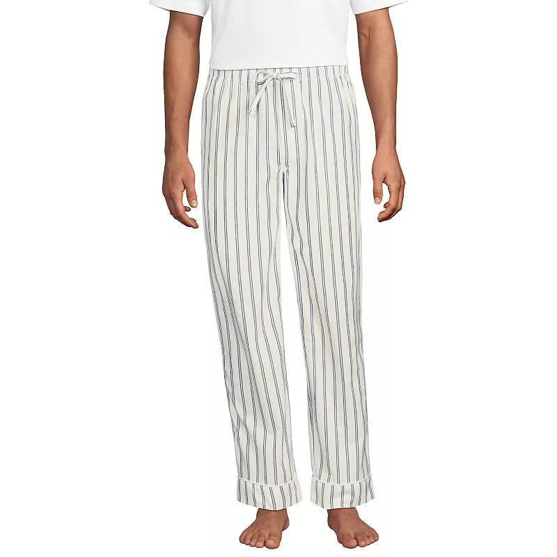 Men's Lands' End Essential Pajama Pants, Size: Medium, Gray Mist Sails Product Image