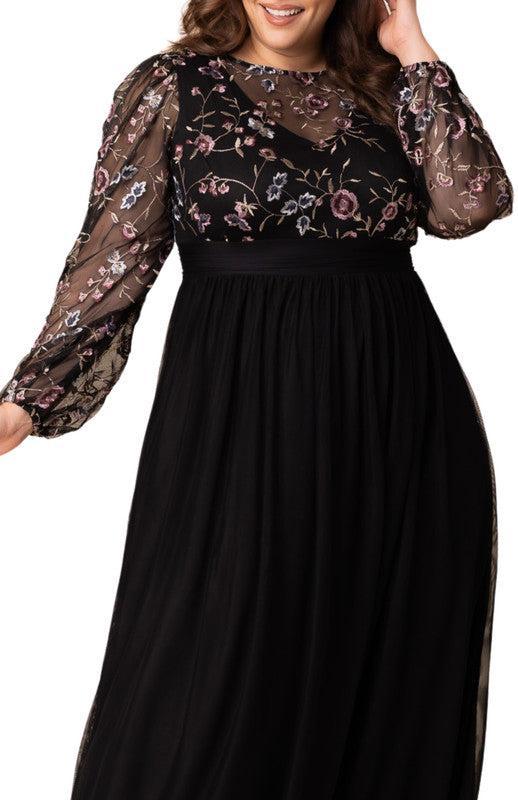 Eternal Embroidered Bodice Evening Gown - Plus Product Image