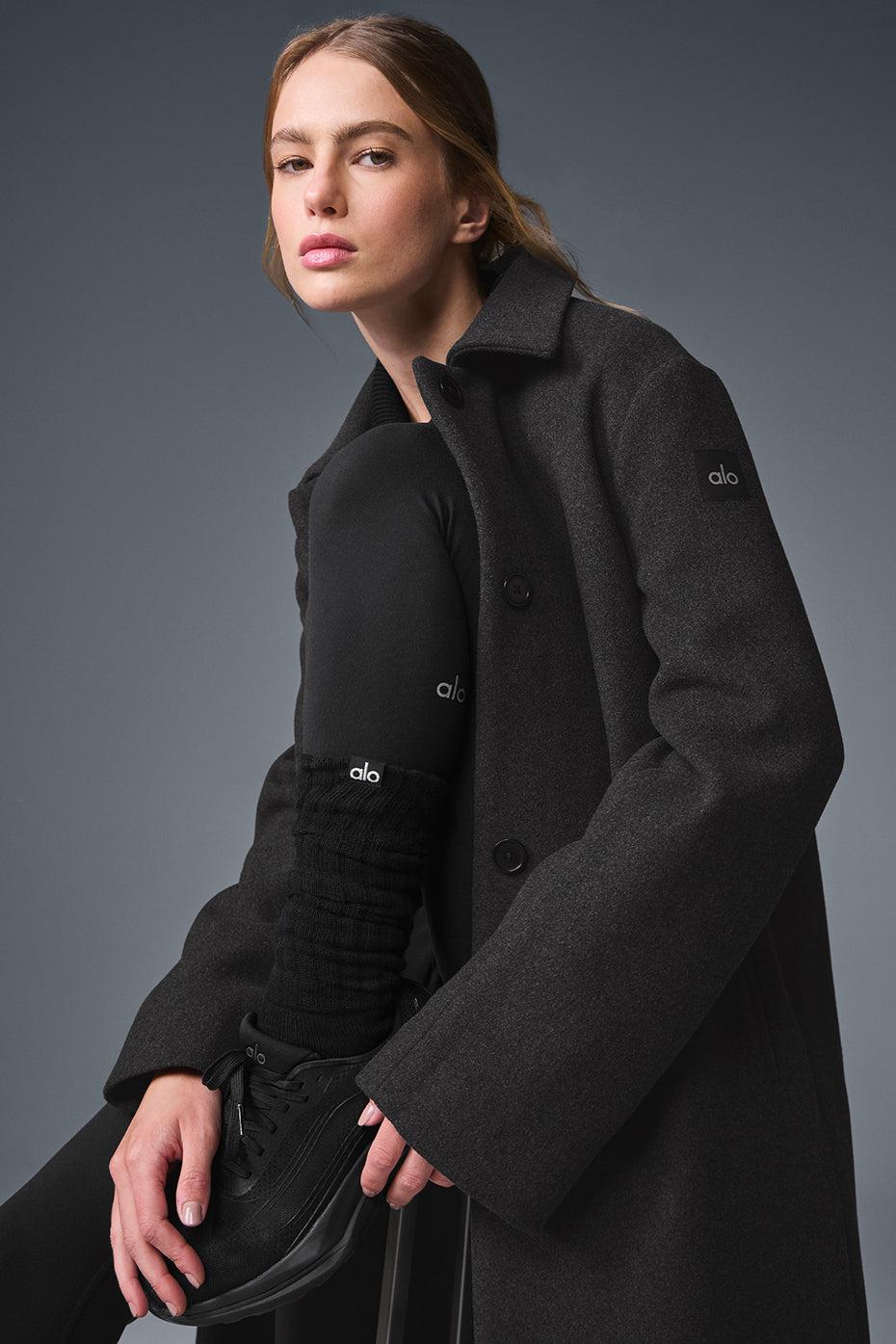 Wool Metro Long Coat - Dark Heather Grey Product Image