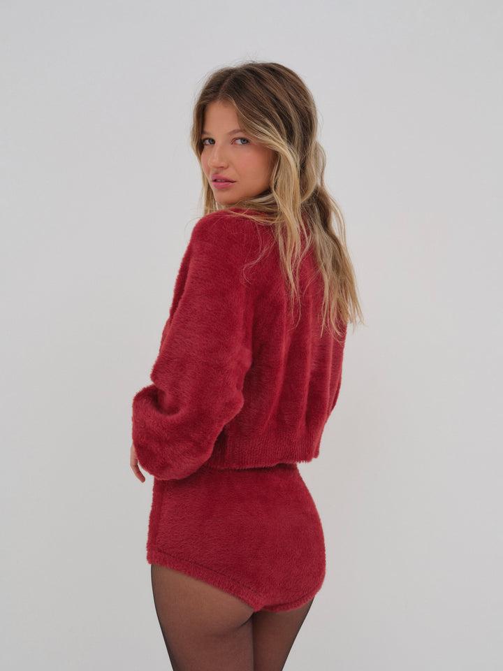 Fiona Knit Short — Red Product Image