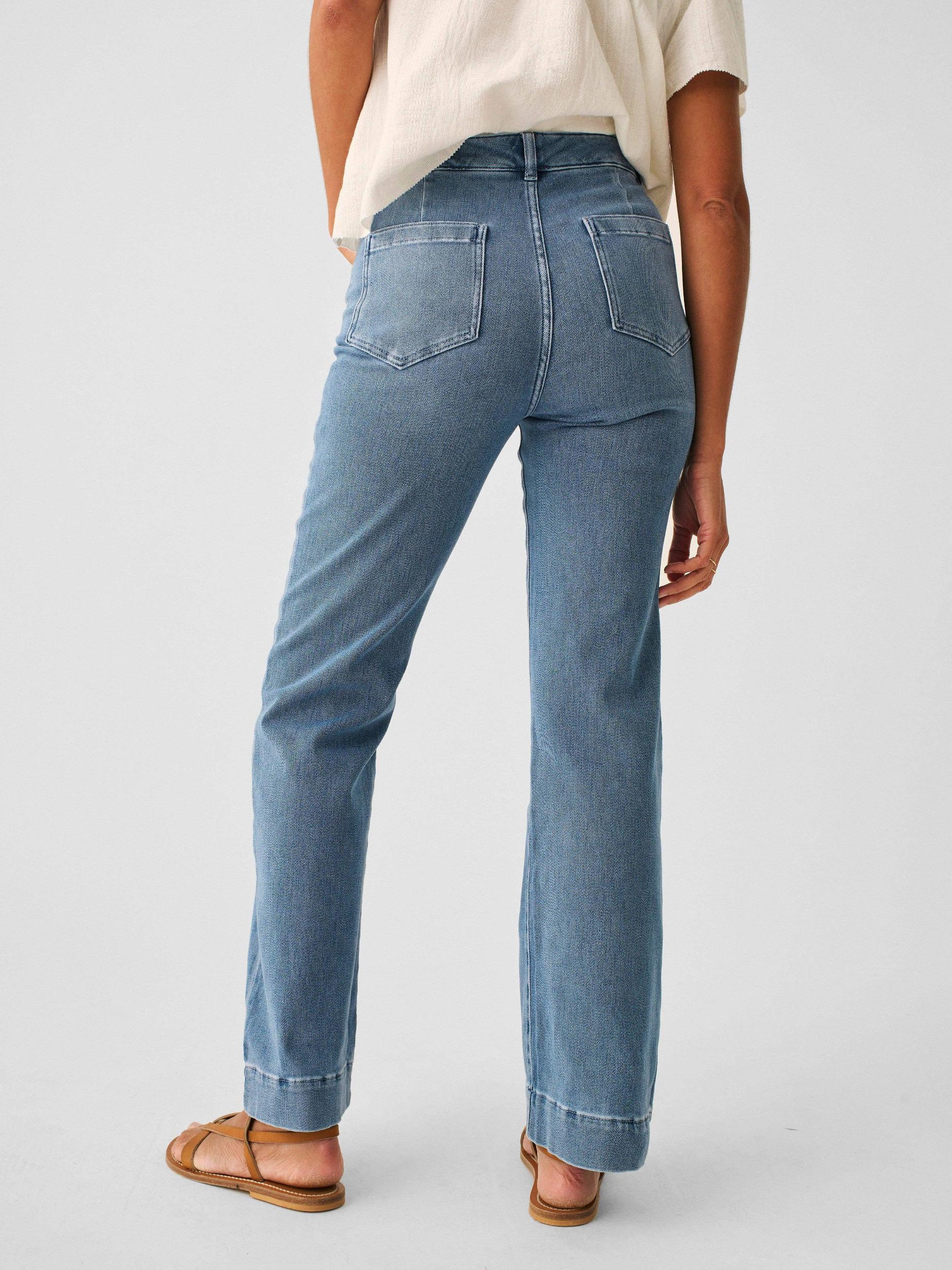 Stretch Terry Patch Pocket Pant - Mid Wash Female Product Image