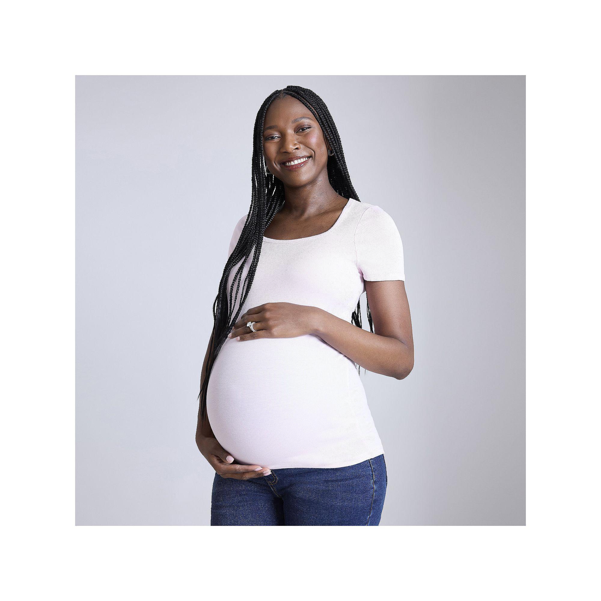 Maternity Motherhood Squareneck Short Sleeve Top, Womens Product Image