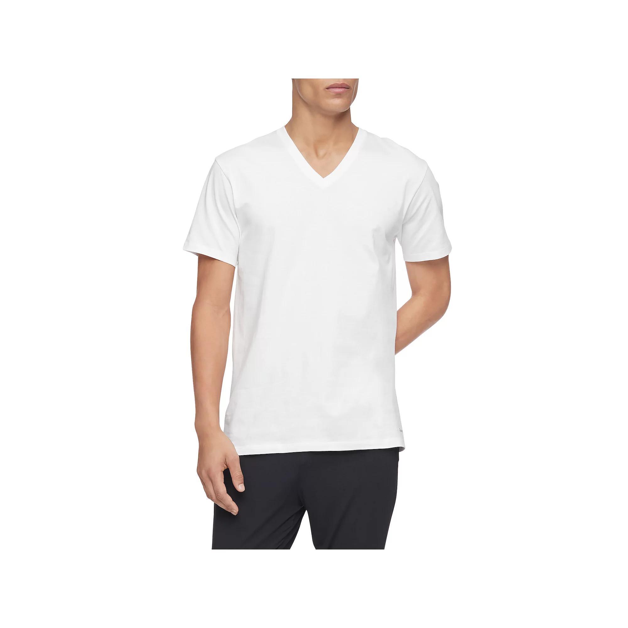 Men's Calvin Klein Classics 3-pack V-neck Tee, Size: Small, Black Product Image