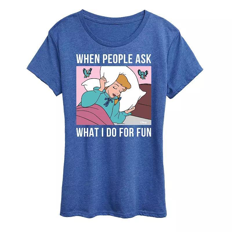 Disney Princess Aurora Women's Sleeping Graphic Tee, Girl's, Size: Medium, Blue Product Image