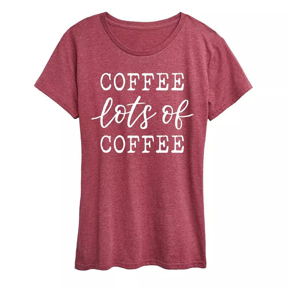 Womens Coffee Lots Of Coffee Graphic Tee, Girls Grey Blue Product Image