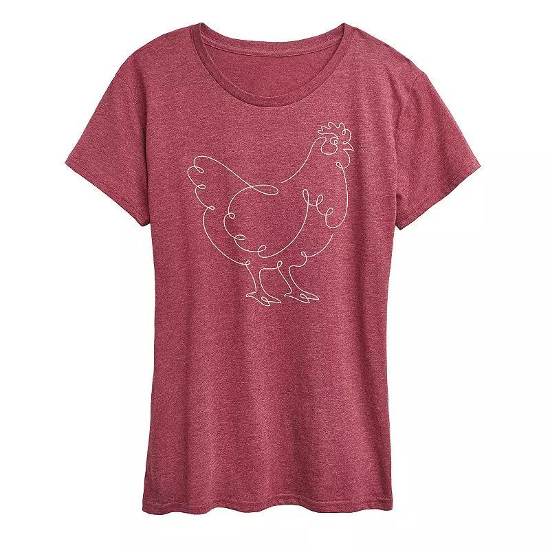 Womens Sunny Vista Line Art Graphic Tee Grey Wine Product Image
