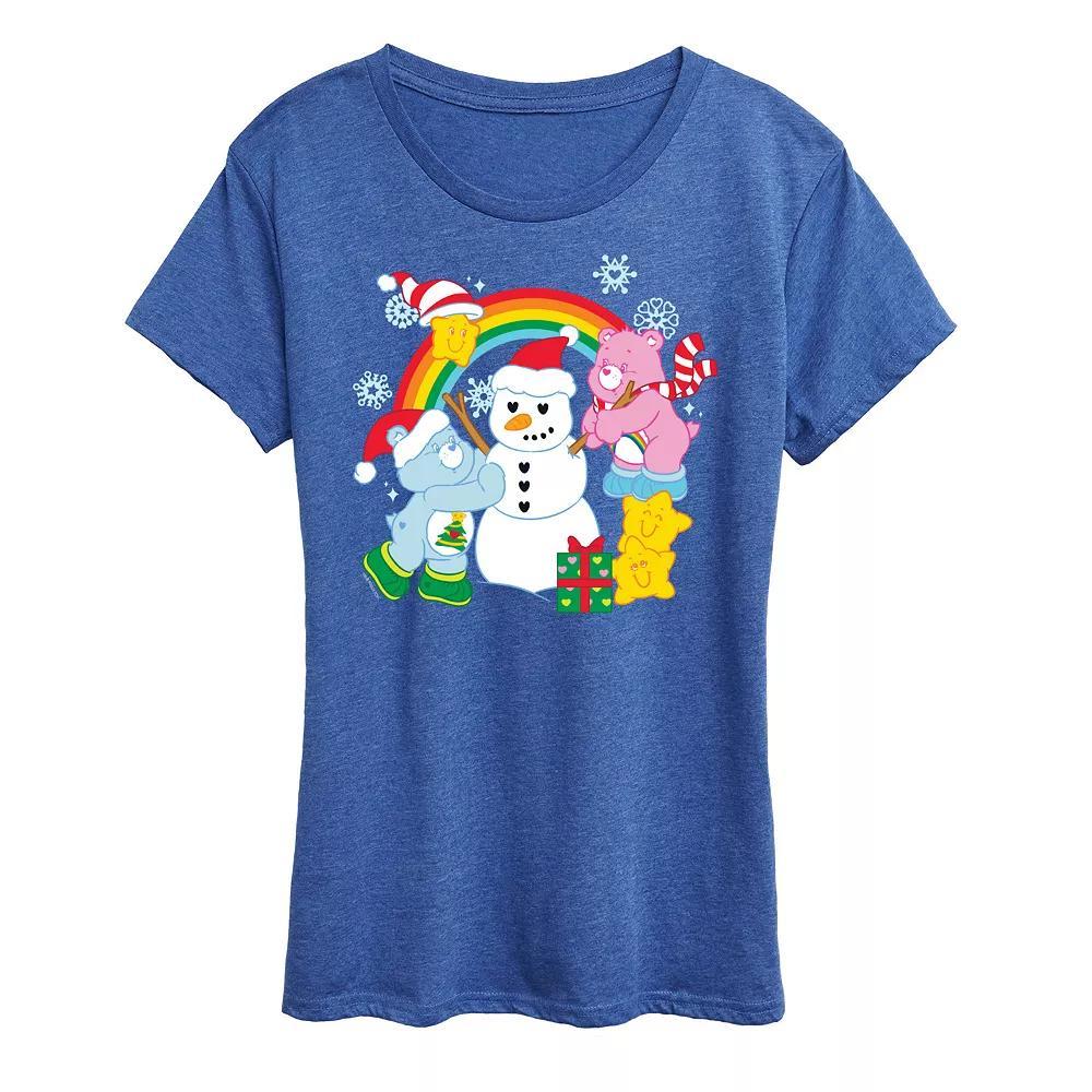 Women's Care Bears Snowman Graphic Tee, Girl's, Size: Large, Grey Royal Blue Product Image