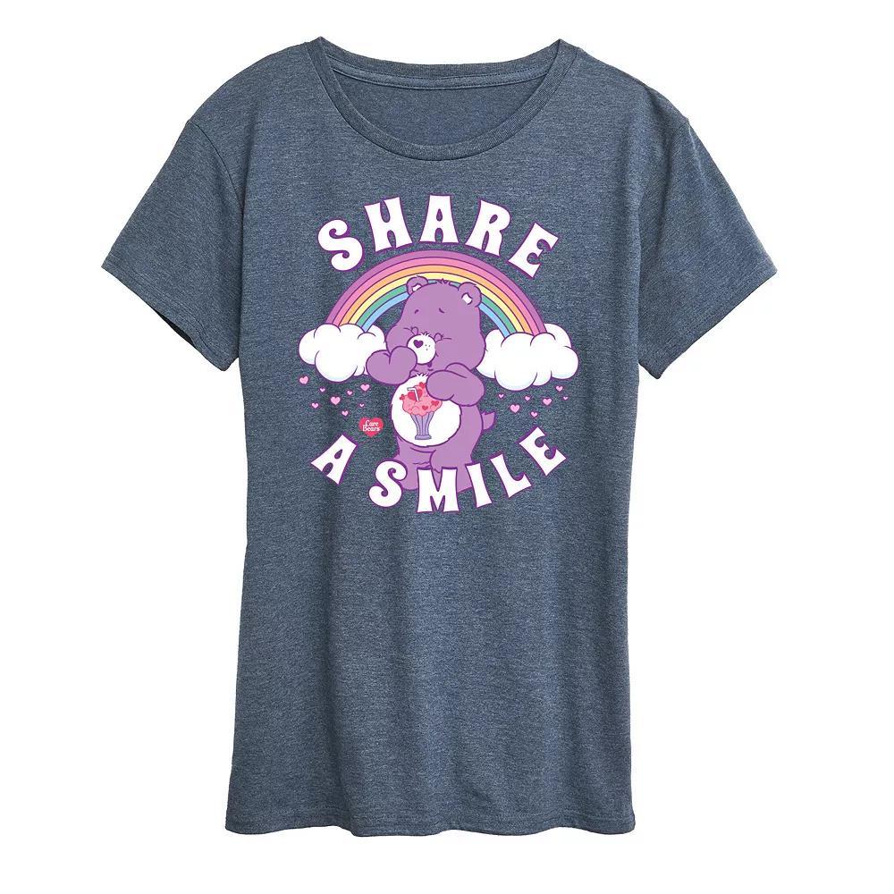 Womens Care Bears Share A Smile Graphic Tee, Girls Blue Product Image