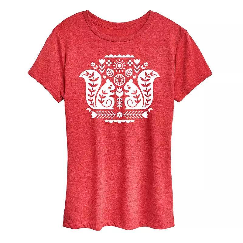 Womens Scandinavian Squirrels Graphic Tee Blue Product Image
