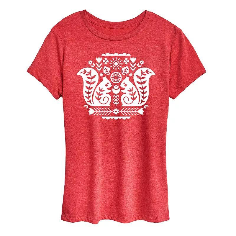 Womens Scandinavian Squirrels Graphic Tee Blue Product Image