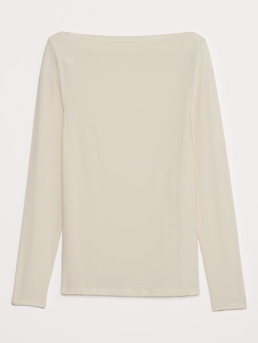 Luxe Wool-Blend Boat-Neck Top Product Image