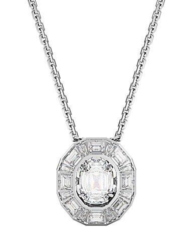 Womens Mesmera Rhodium-Plated & Crystal Octagon Pendant Necklace Product Image