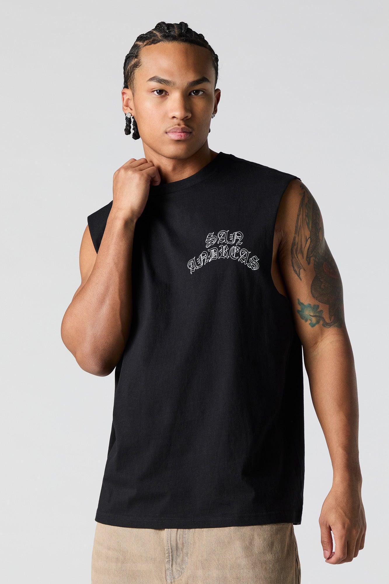 San Andreas Graphic Muscle Tank Male Product Image