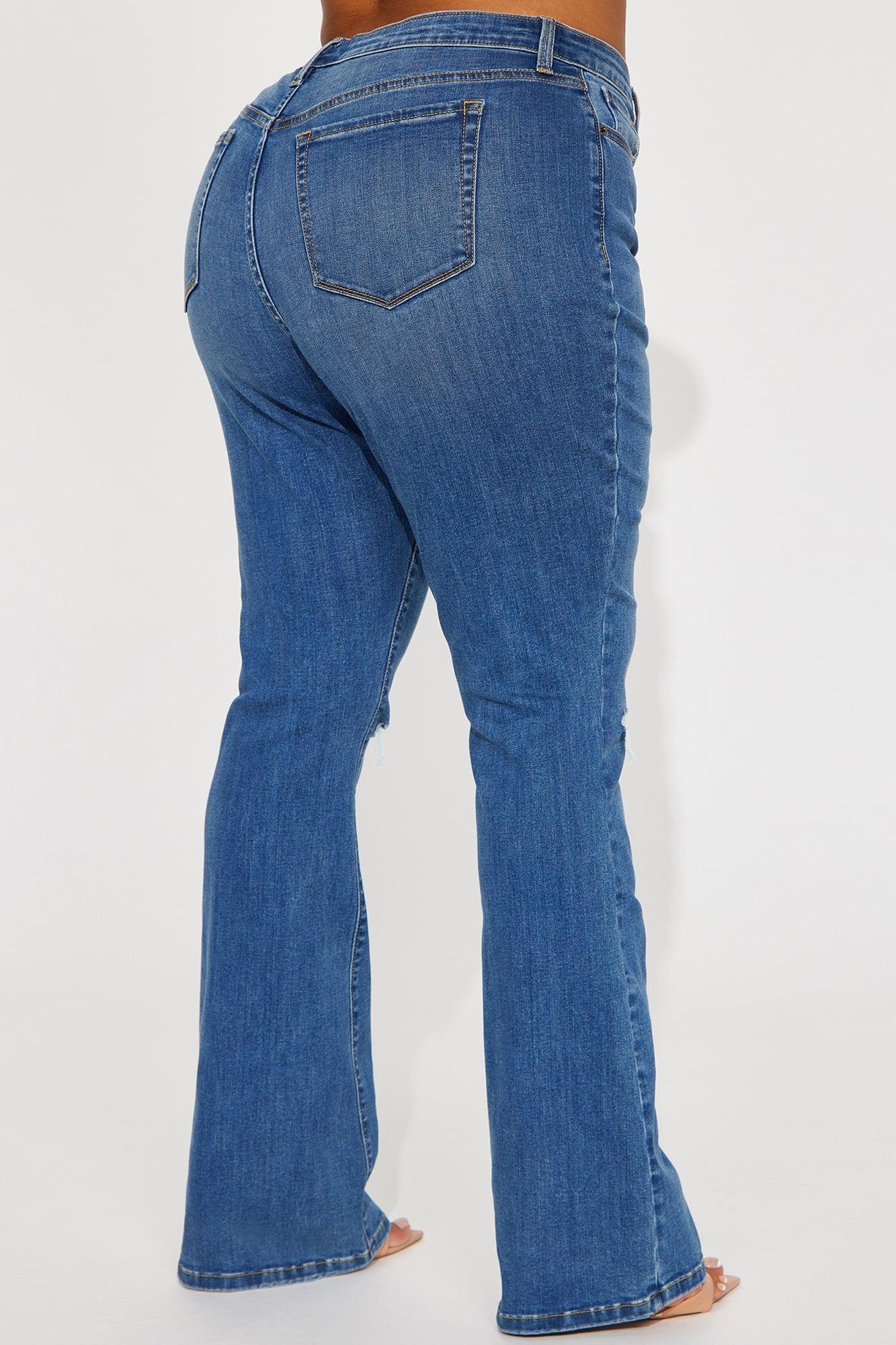 Pleasure Seeker Soft Stretch Flare Jeans - Dark Wash Product Image