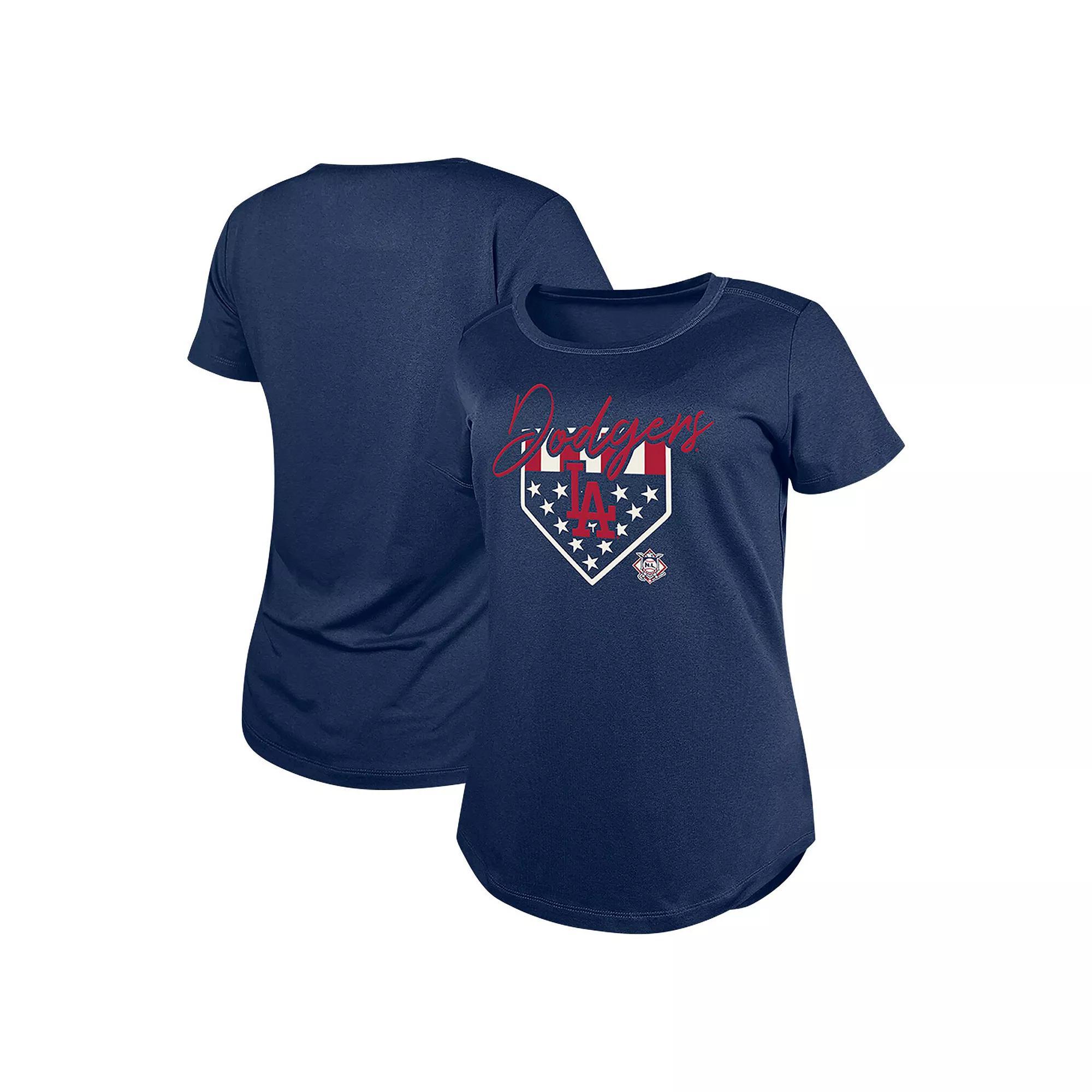 Women's New Era Navy Los Angeles Dodgers Americana T-Shirt, Size: Large, Blue Product Image