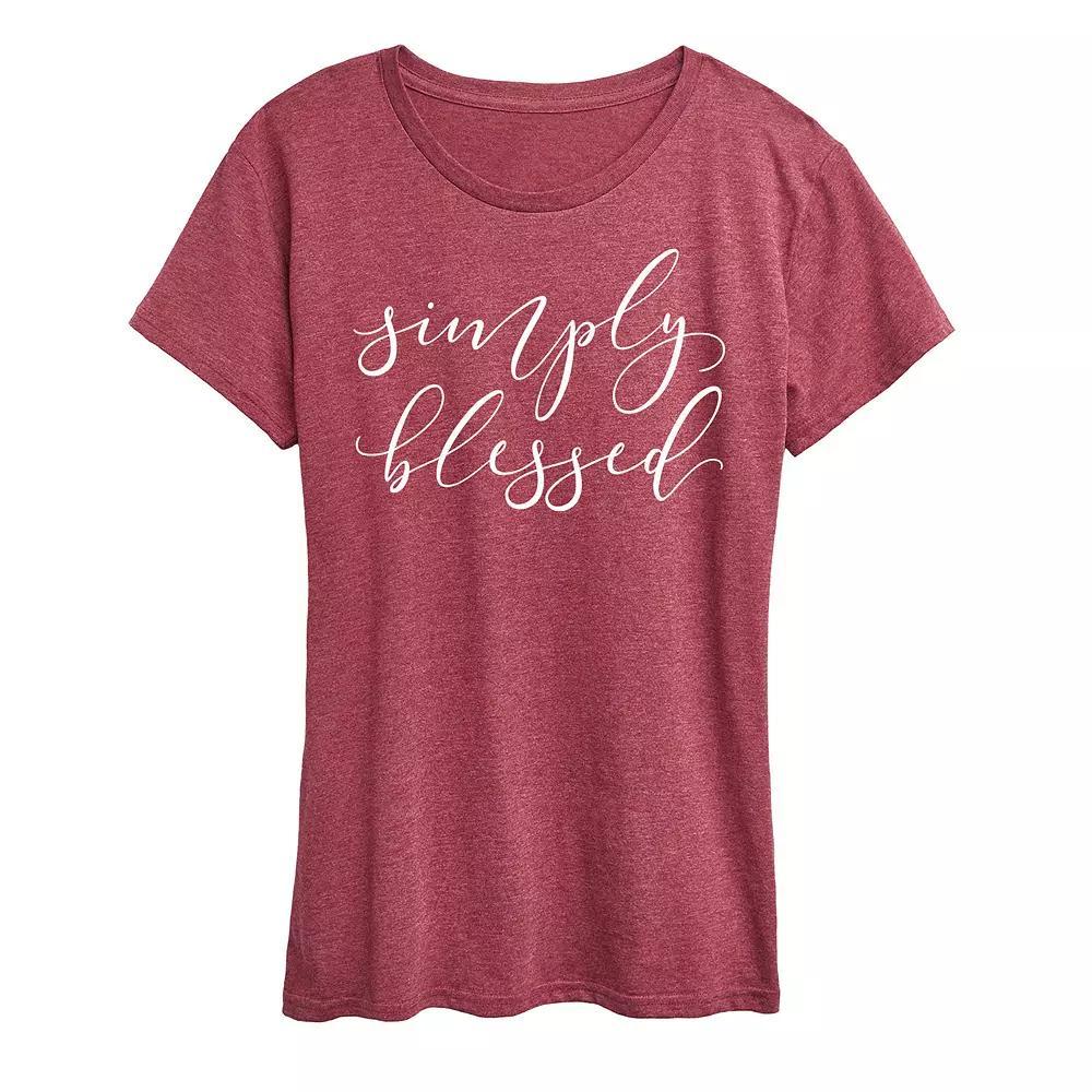 Women's Simply Blessed Graphic Tee, Girl's, Size: Medium, Grey Wine Product Image