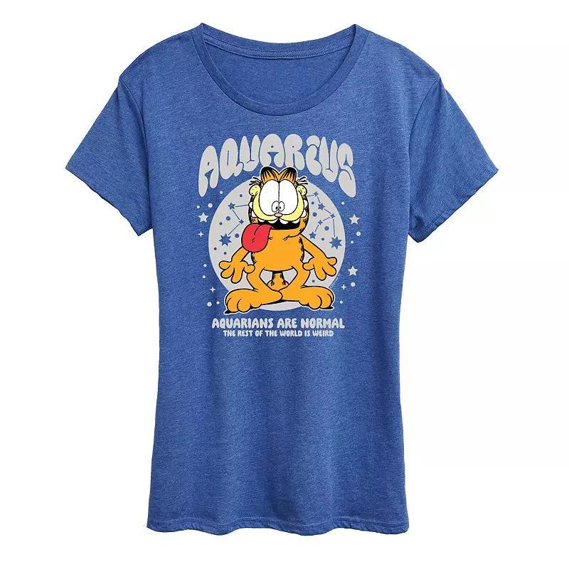 Womens Garfield Aquarius Graphic Tee Blue Product Image