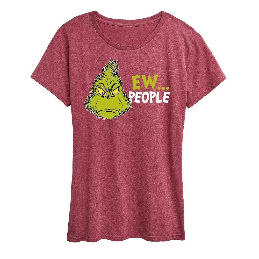 Women's Dr. Seuss The Grinch Ew People Graphic Tee, Girl's, Size: Medium, Black Product Image