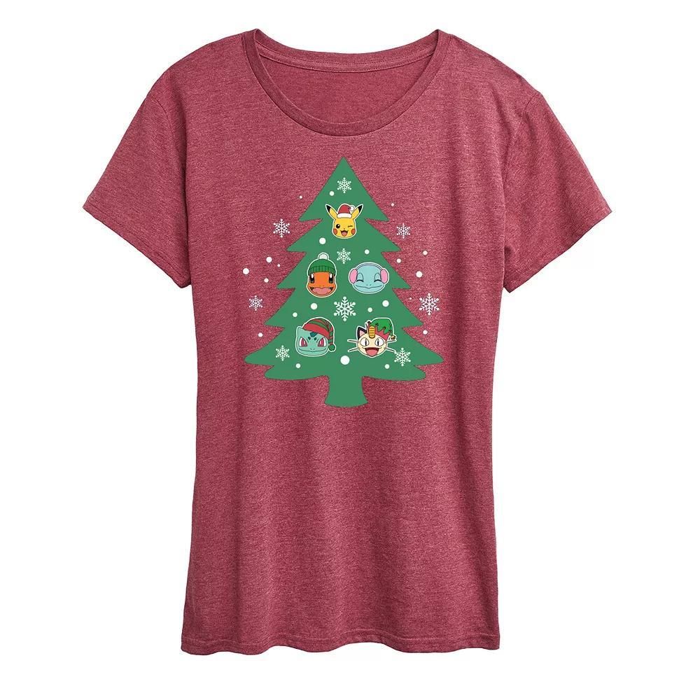 Womens Pokemon Partners Tree Pattern Tee Heather Grey Product Image