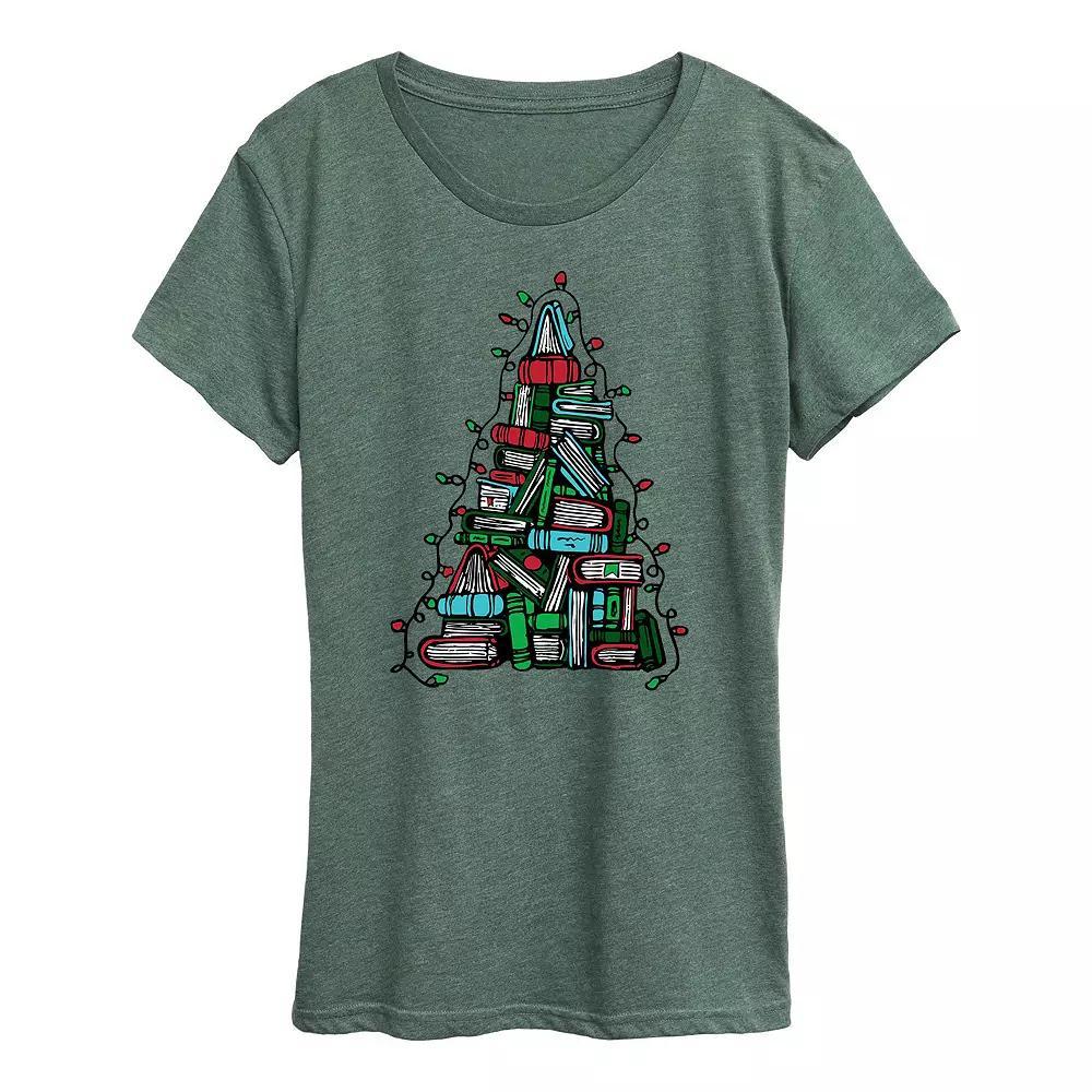 Plus Book Christmas Tree Graphic Tee, Womens Product Image